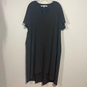 Rachel Roy Black Hi/Lo Maxi Dress with Pockets Size 1X